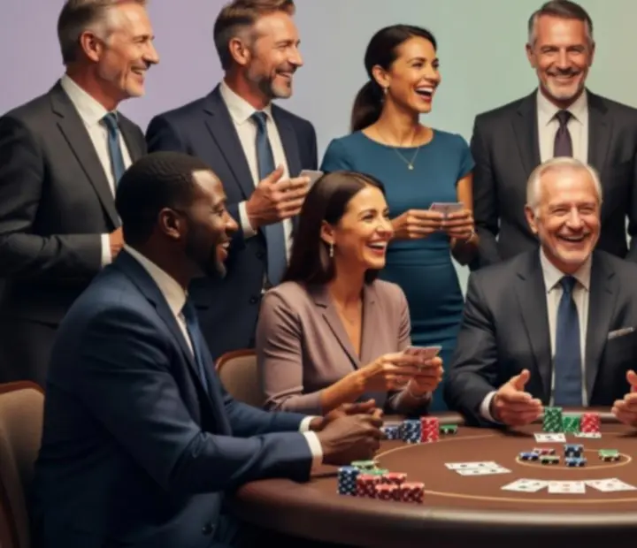 Hosté si užívají společenský pokerový večer
