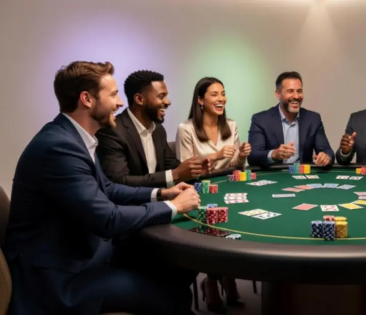 Stůl připravený na společenský pokerový večer
